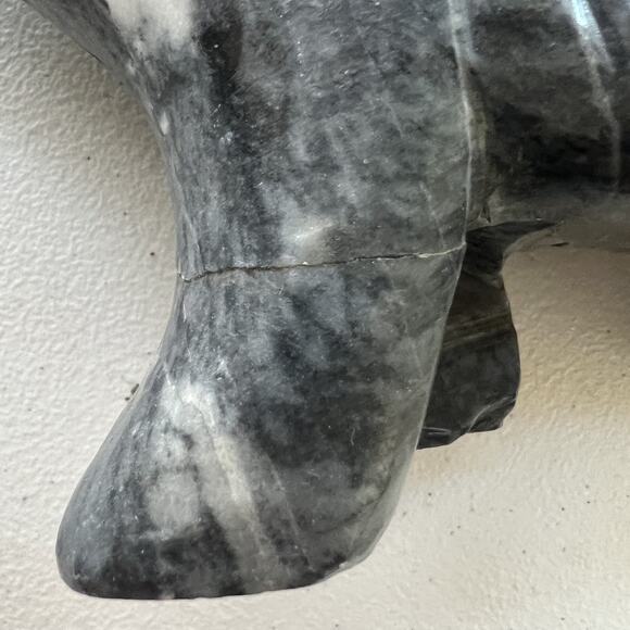 Hand Carved Gray ONYX Stone Bear Figurine Vintage Animal 8" - Picture 11 of 11